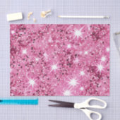 Glitterende Roze Sterren Glans  Tissuepapier (Craft)