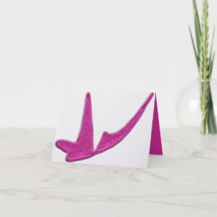 Glitterende roze vlinder feestdagen kaart