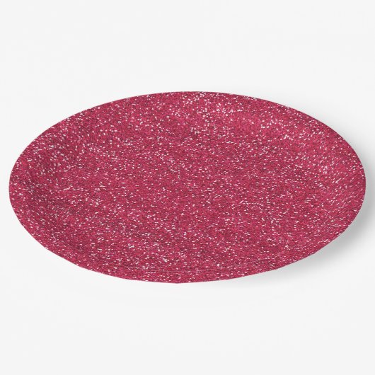 Glitterende Roze & Zilver Glitters Papieren Bordje (Gekanteld)