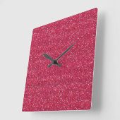 Glitterende Roze & Zilver Glitters Vierkante Klok (Hoek)