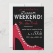 Glitterende Schoen, Bachelorette Feest Uitnodiging (Voorkant)