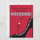 Glitterende Schoen, Bachelorette Feest Uitnodiging (Achterkant)