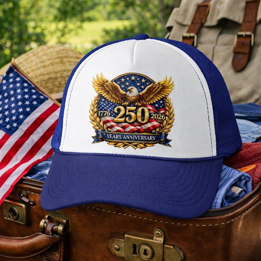 Glitterende Semiquincentennial Adelaar Embleem Trucker Pet
