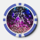 Glitterende Sequin Monogram Poker Chips (Voorkant)