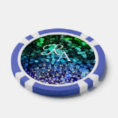 Glitterende Sequin Monogram Poker Chips (Enkel)