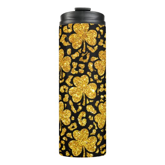 Glitterende Shamrock Extravaganza Thermosbeker (Voorkant)