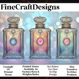 Glitterende Sierlijke Parfumflesjes AF5 Decoupage Tissuepapier