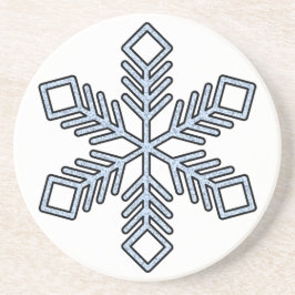 Glitterende Sneeuwvlok - Baby Blauwe Takken Zandsteen Onderzetter