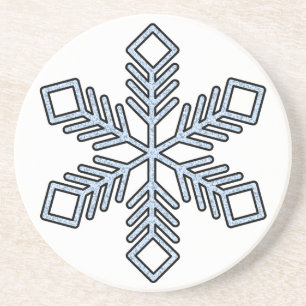 Glitterende Sneeuwvlok - Baby Blauwe Takken Zandsteen Onderzetter