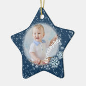 Glitterende sneeuwvlokken Blue Star Ornament (Links)
