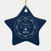 Glitterende sneeuwvlokken Blue Star Ornament (Achterkant)
