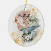 Glitterende sneeuwvlokken Foto Wit Ornament (Links)