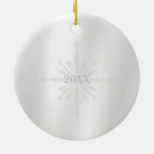 Glitterende sneeuwvlokken Foto Wit Ornament (Achterkant)