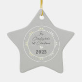 Glitterende Sneeuwvlokken Grey Star Ornament (Achterkant)