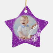 Glitterende sneeuwvlokken Paarse Star Ornament (Voorkant)