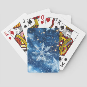 Glitterende Sneeuwvlokken Winter Kerstmis Pokerkaarten