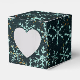 Glitterende sneeuwvlokken Wit Blauw in Zwarte Nach Bedankdoosjes