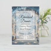 Glitterende Snowy Forest repetitie diner Kaart (Staand voorkant)