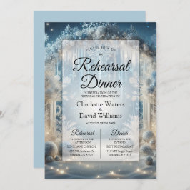 Glitterende Snowy Forest repetitie diner Kaart