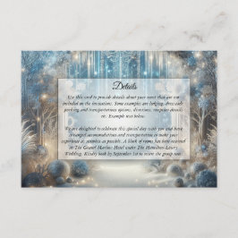 Glitterende Snowy Forest Wedding Enclosure Kaart