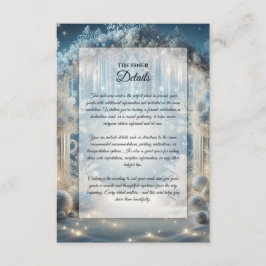 Glitterende Snowy Forest Wedding Informatiekaartje