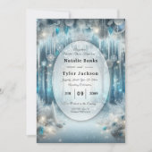 Glitterende Snowy Forest Wedding Kaart (Voorkant)