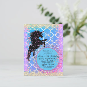 Glitterende Ster Fantasie Eenhoorn Custom Briefkaart