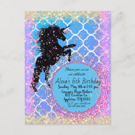Glitterende Ster Fantasie Eenhoorn Custom Briefkaart