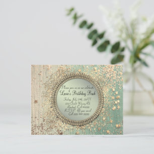 Glitterende sterrenstof op groene Persoonlijke ve Briefkaart