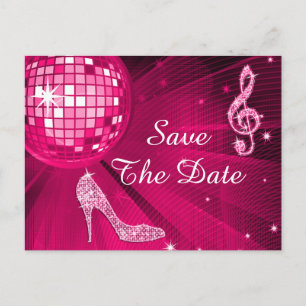 Glitterende Stiletto Hak 17e Verjaardag Save The D Aankondigingskaart