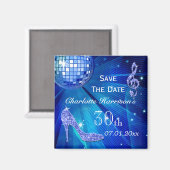 Glitterende Stiletto Hak 30e Verjaardag Save The D Magneet (Voorkant / Achterkant)