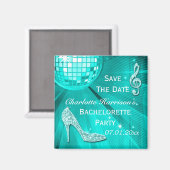 Glitterende Stiletto Hak Bachelorette Save The Dat Magneet (Voorkant / Achterkant)