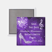 Glitterende Stiletto Hak Bachelorette Save The Dat Magneet (Voorkant / Achterkant)