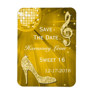 Glitterende Stiletto Hak Sweet 16 Save The Date Magneet