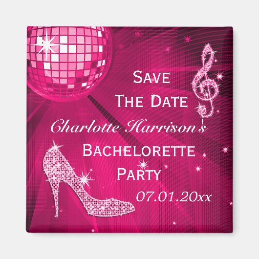 Glitterende Stiletto Hiel Bachelorette Save The Da Magneet (Voorkant)