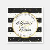 Glitterende Strepen | 50ste huwelijksverjaardag Servetten (Voorkant)