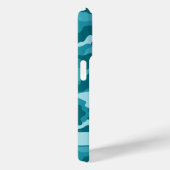 Glitterende Teal Camouflage Gepersonaliseerd Case-Mate iPhone Case (Achterkant / Rechts)