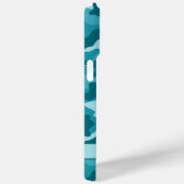 Glitterende Teal Camouflage Gepersonaliseerd Case-Mate iPhone Case (Achterkant / Rechts)