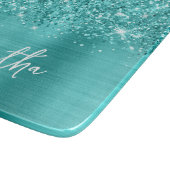 Glitterende Turquoise Blauwe Glam Naam Snijplank (Hoek)