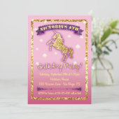 Glitterende Uitnodiging van het Verjaardagsfeest v (Staand voorkant)