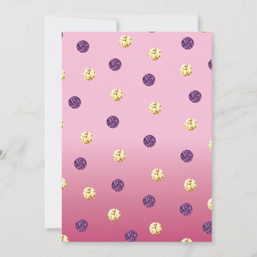 Glitterende Uitnodiging van het Verjaardagsfeest v (Achterkant)