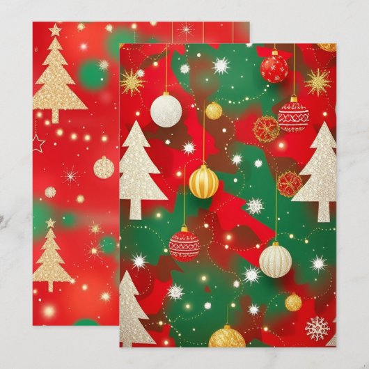 Glitterende vakantiemagie feestdagenkaart (Voorkant / Achterkant)