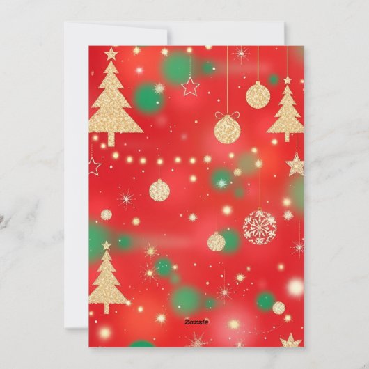 Glitterende vakantiemagie feestdagenkaart (Achterkant)