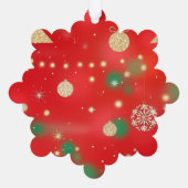 Glitterende vakantiemagie ornament kaart (Achterkant)