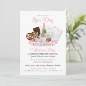 Glitterende Valentijns Champagne Chocolade Spa Dag Kaart (Staand voorkant)