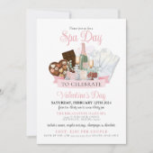 Glitterende Valentijnsdag Champagne Chocolade Spa Kaart (Voorkant)