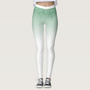 Glitterende verf druppel Mintgroene glamoureuze es Leggings