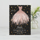 Glitterende waterverf jurken kaart (Staand voorkant)