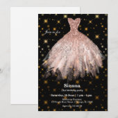 Glitterende waterverf jurken kaart (Voorkant / Achterkant)