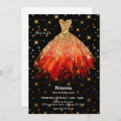 Glitterende waterverf jurken kaart (Voorkant / Achterkant)